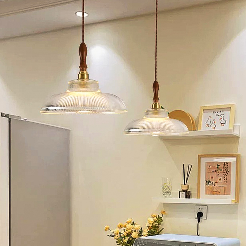 Commercial Kitchen Island - DAMIASMIL verre bois Art pendentif lumières