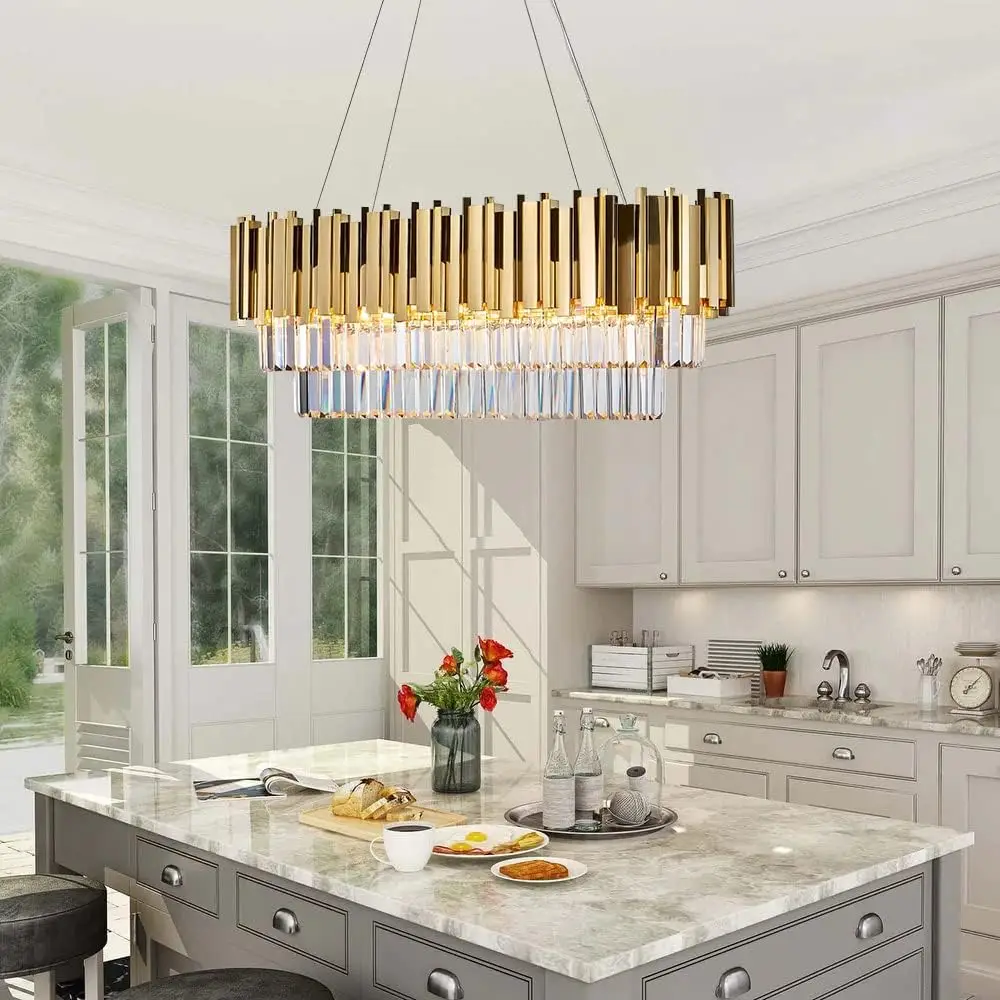 Lustre de luxe en cristal K9 d - Commercial Kitchen Island avis et prix