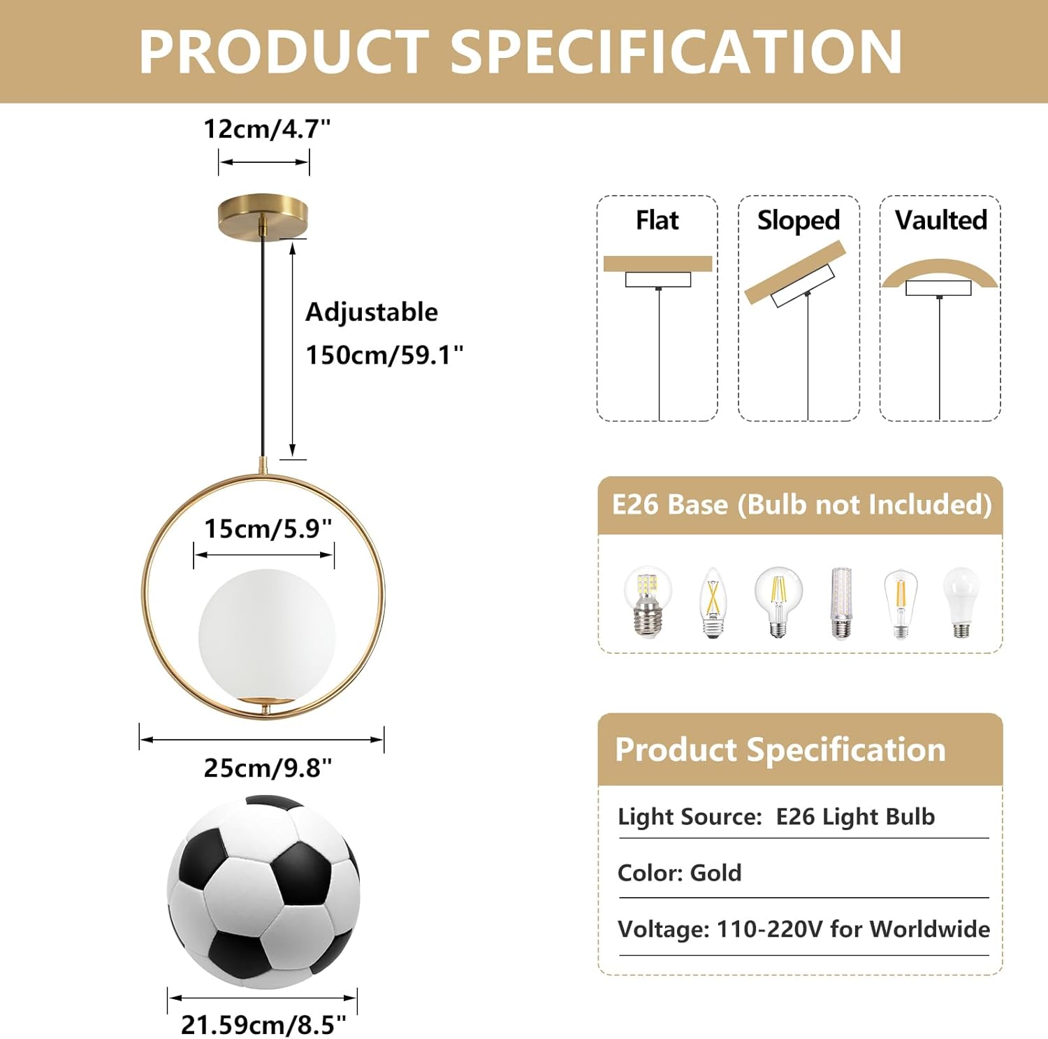 Lampes suspendues en PVC doré, - Commercial Kitchen Island avis et prix